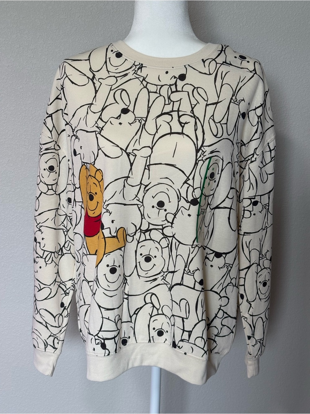 Disney Women’s Winnie the Pooh Cream Crewneck Sweatshirt
